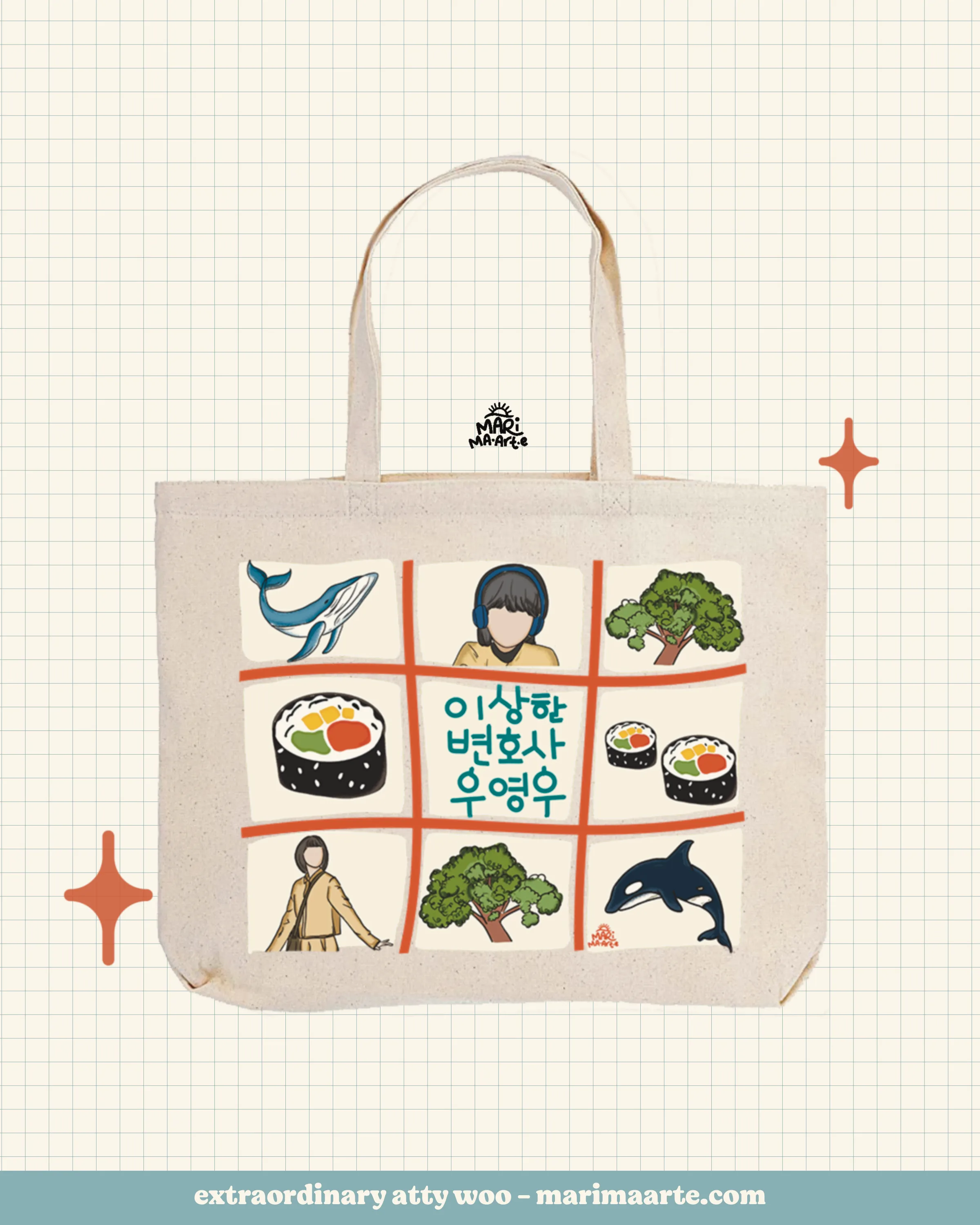 ATTY WOO GRID LARGE TOTE