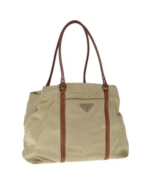 Authentic Cream Nylon Tote Bag