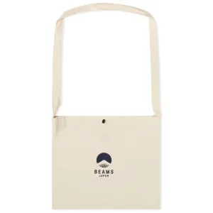 Beams Japan Shoulder Tote, White/Blue