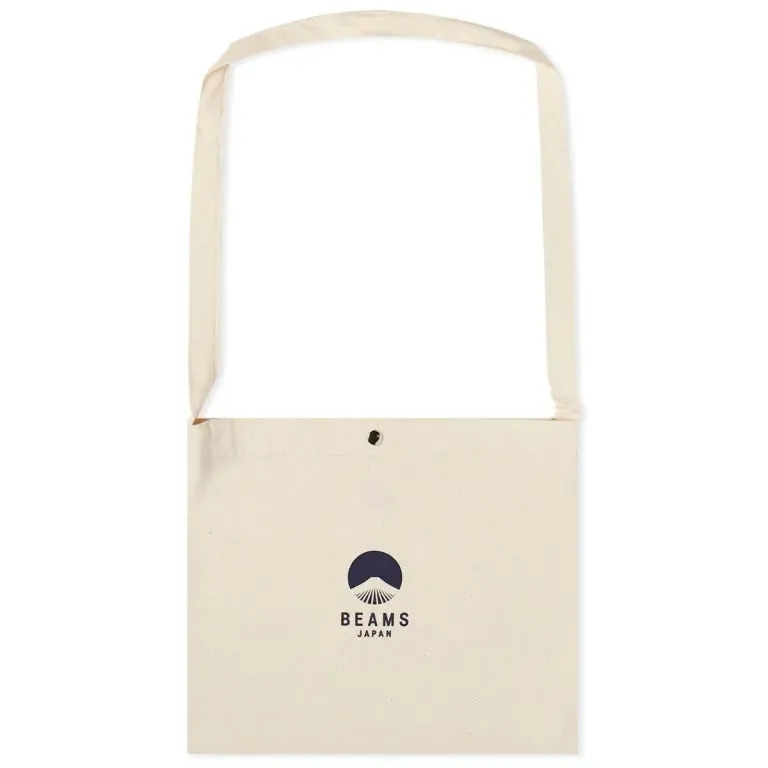 Beams Japan Shoulder Tote, White/Blue