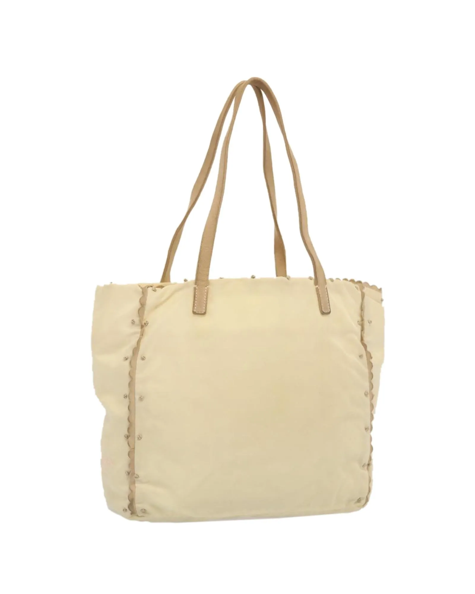 Beige Nylon Tote Bag