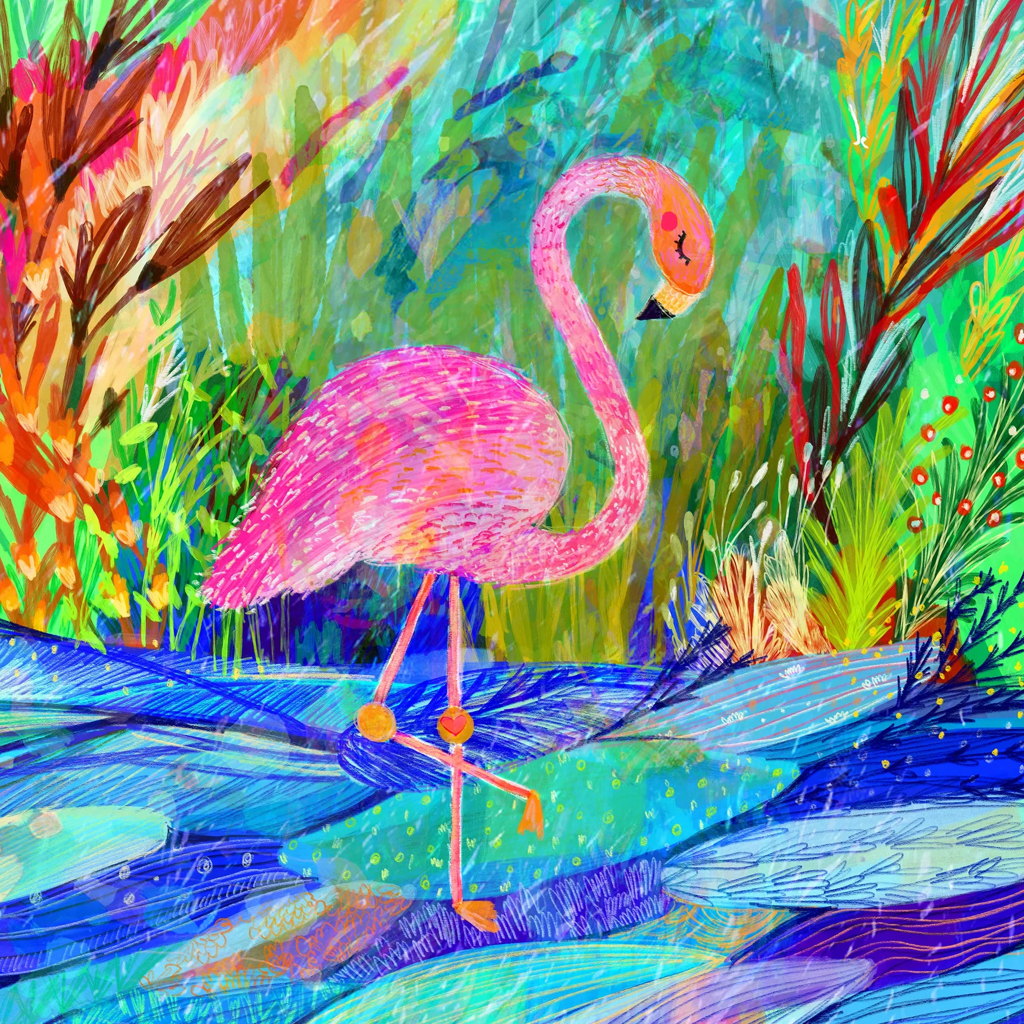Bibsisita Sling Bag Shoulder Bag - Flamingo