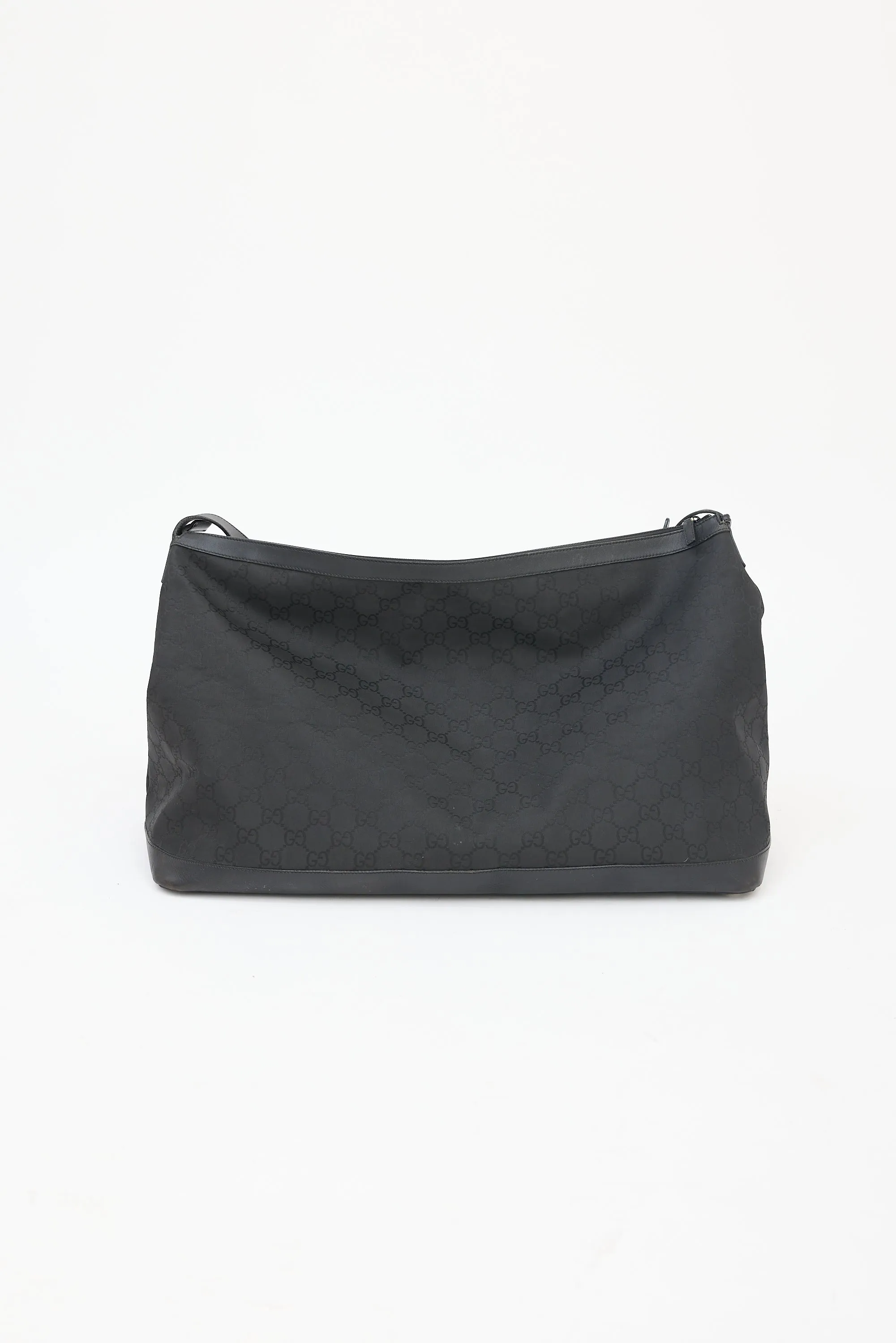 Black Nylon GG Guccissima Weekender Bag