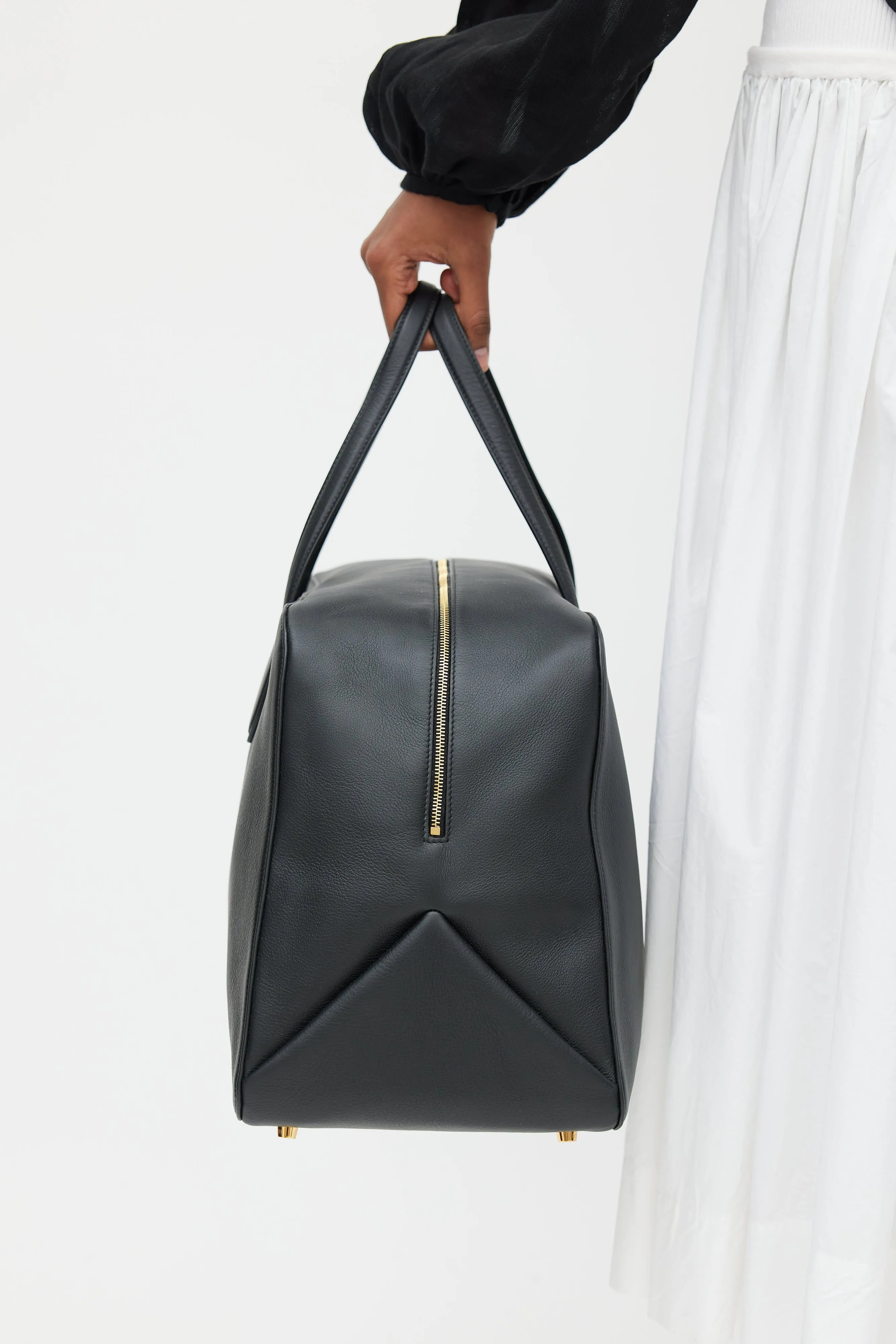 Black Pebbled Leather Large Maeve Weekender Bag