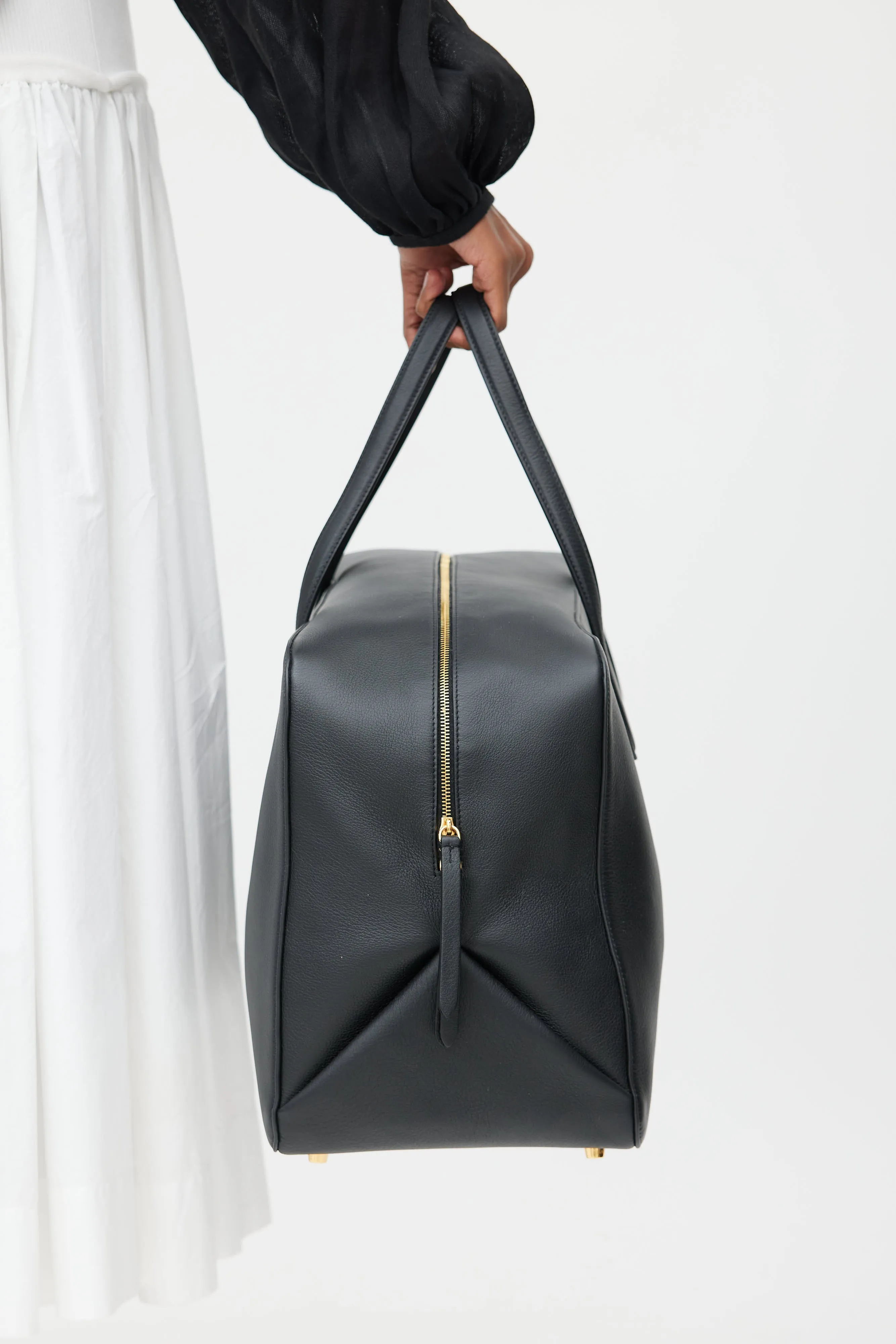 Black Pebbled Leather Large Maeve Weekender Bag