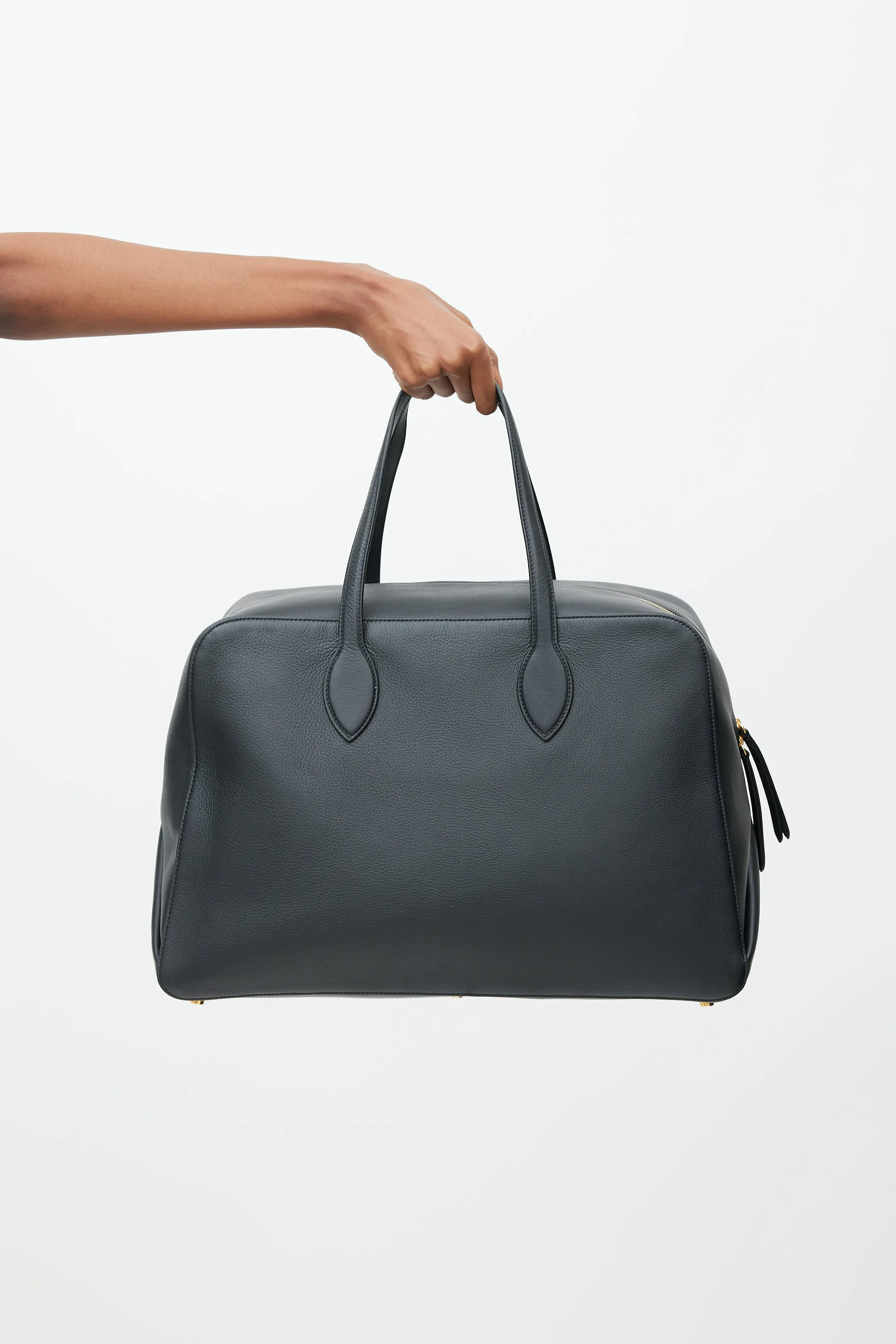 Black Pebbled Leather Large Maeve Weekender Bag