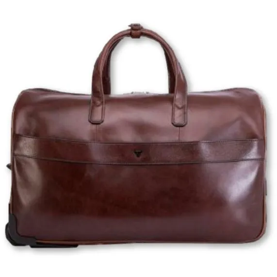 Brando Winchester Leather Duffel Bag with Wheels