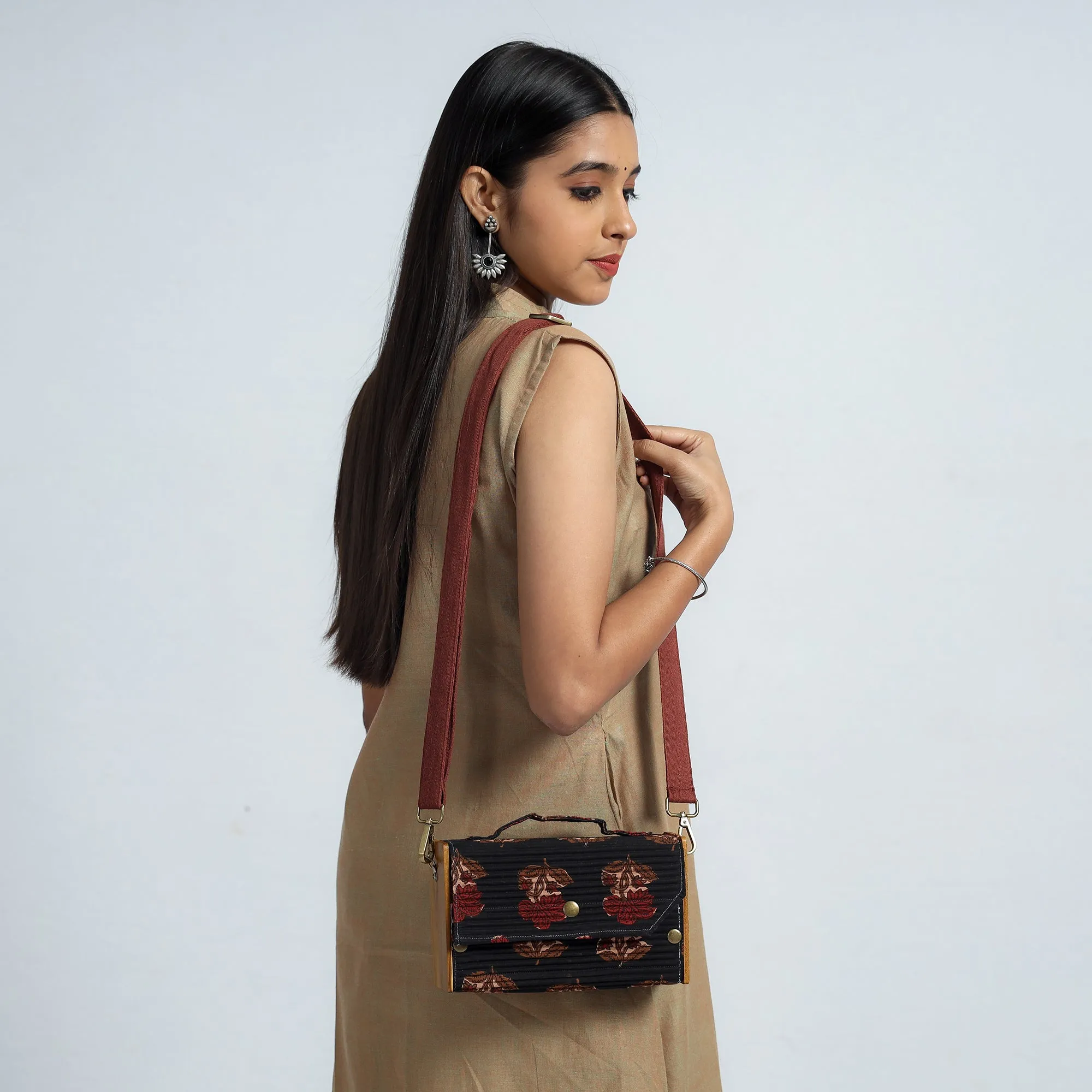 Brown - DIY Box Sling Bag / Clutch with Changeable Sleeve