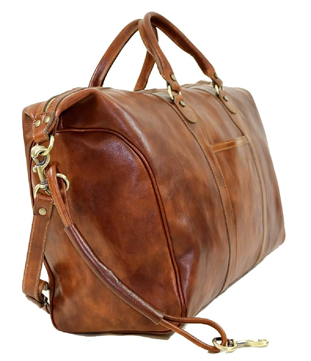 BZNA Firenze Bag Lorenzo cognac Weekender Herren Reisetasche Business Bag Italy Designer Handtasche Schultertasche Tasche Leder Neu