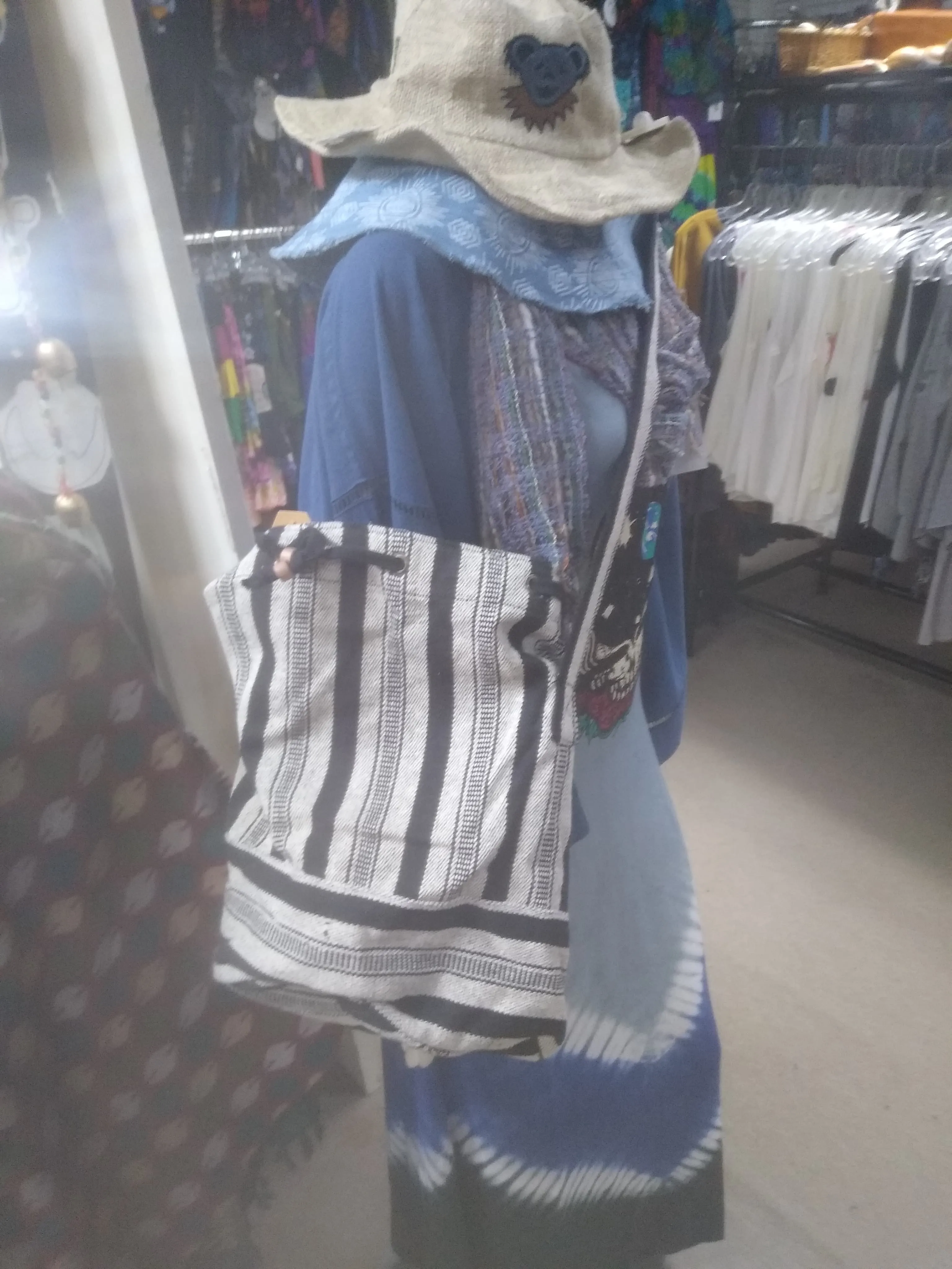 Cotton Striped Multi-Color Bucket Bag
