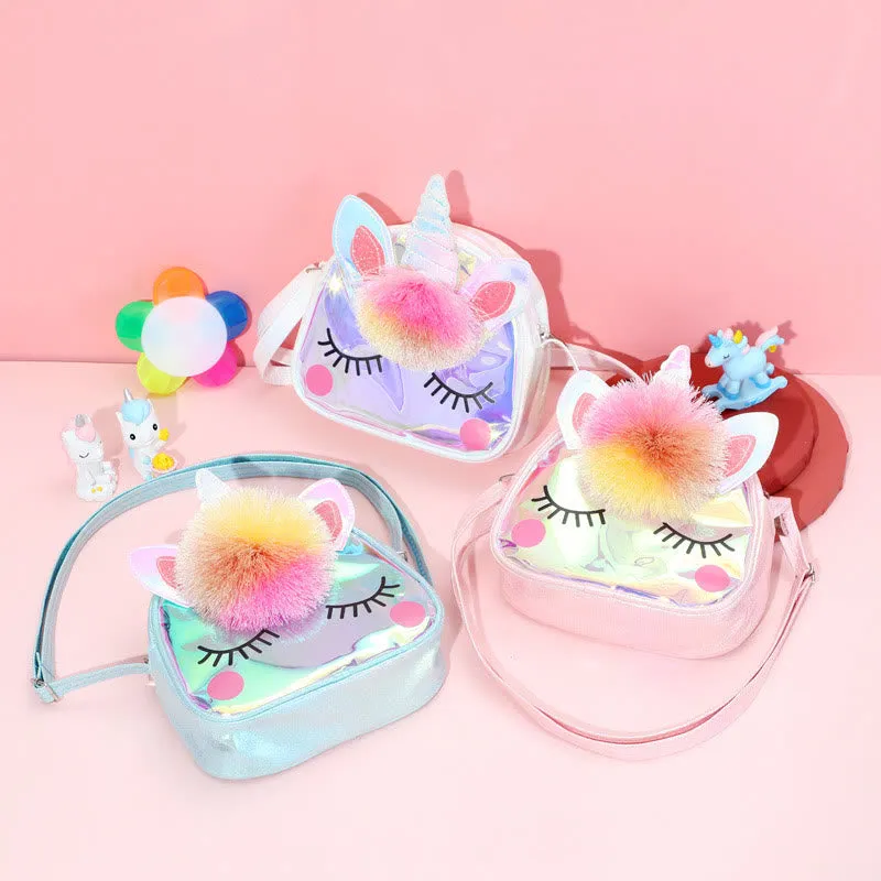 Crossbody Bag For Kids Cute Cartoon Unicorn TPU Travel Bag