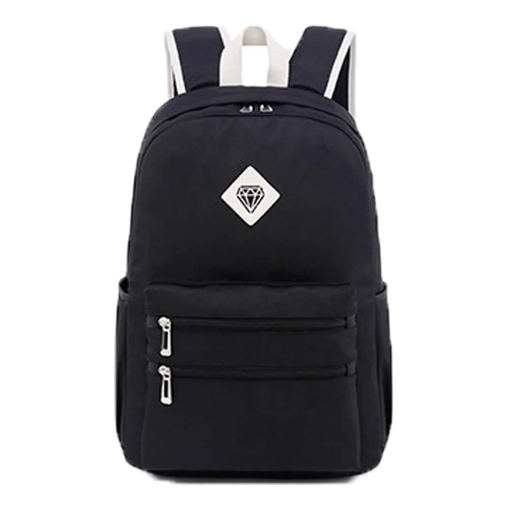 Cute Backpack for Teens Candy Color Large Capacity Double Zippers Design Bookbag Daypack