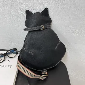 Cute Cat Shaped PU Leather Sling Bag Ladies Crossbody Shoulder Bag