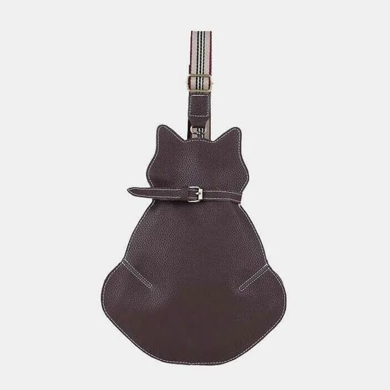 Cute Cat Shaped PU Leather Sling Bag Ladies Crossbody Shoulder Bag