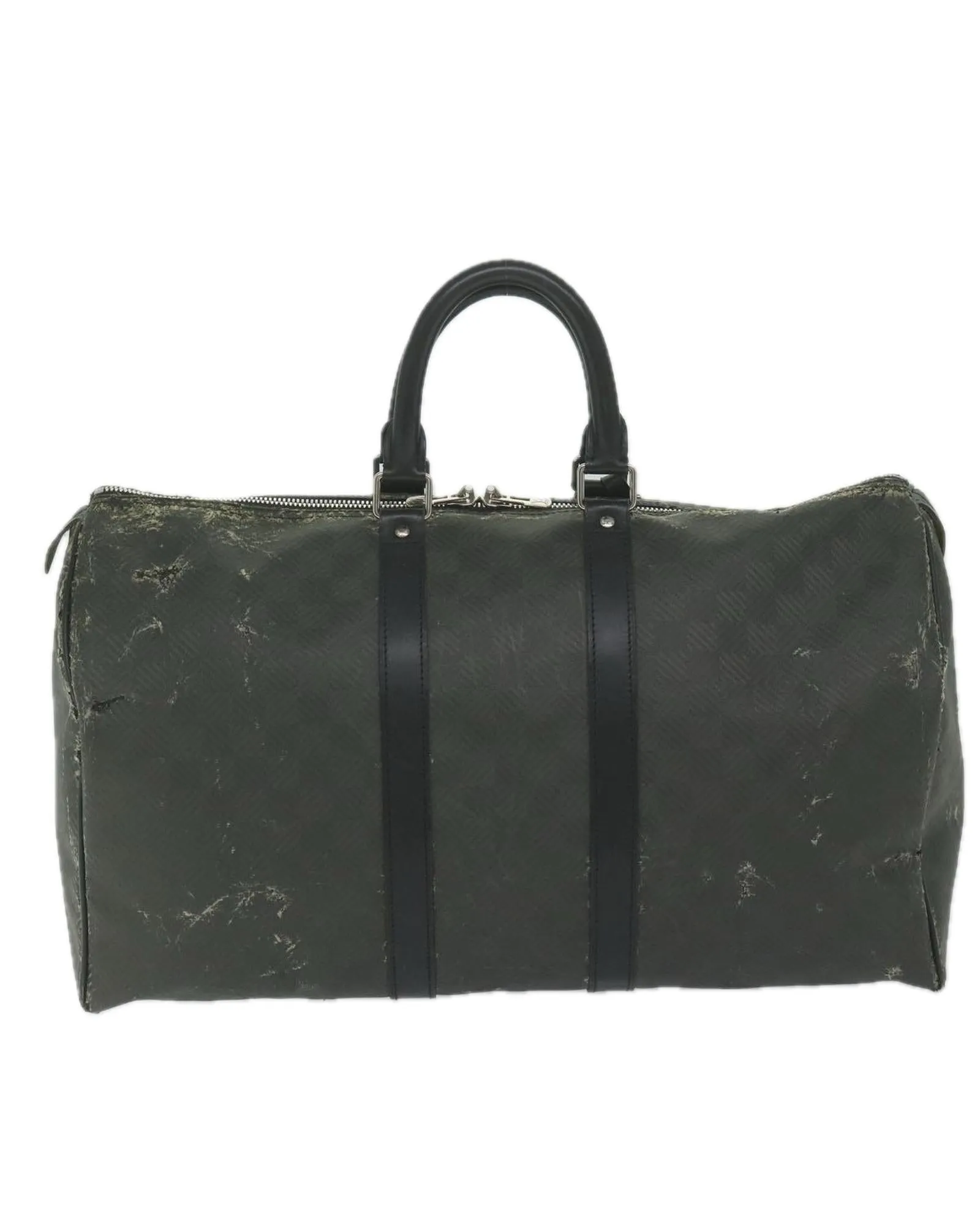 Damier Carbon Keepall 45 Boston Bag in Black Canvas