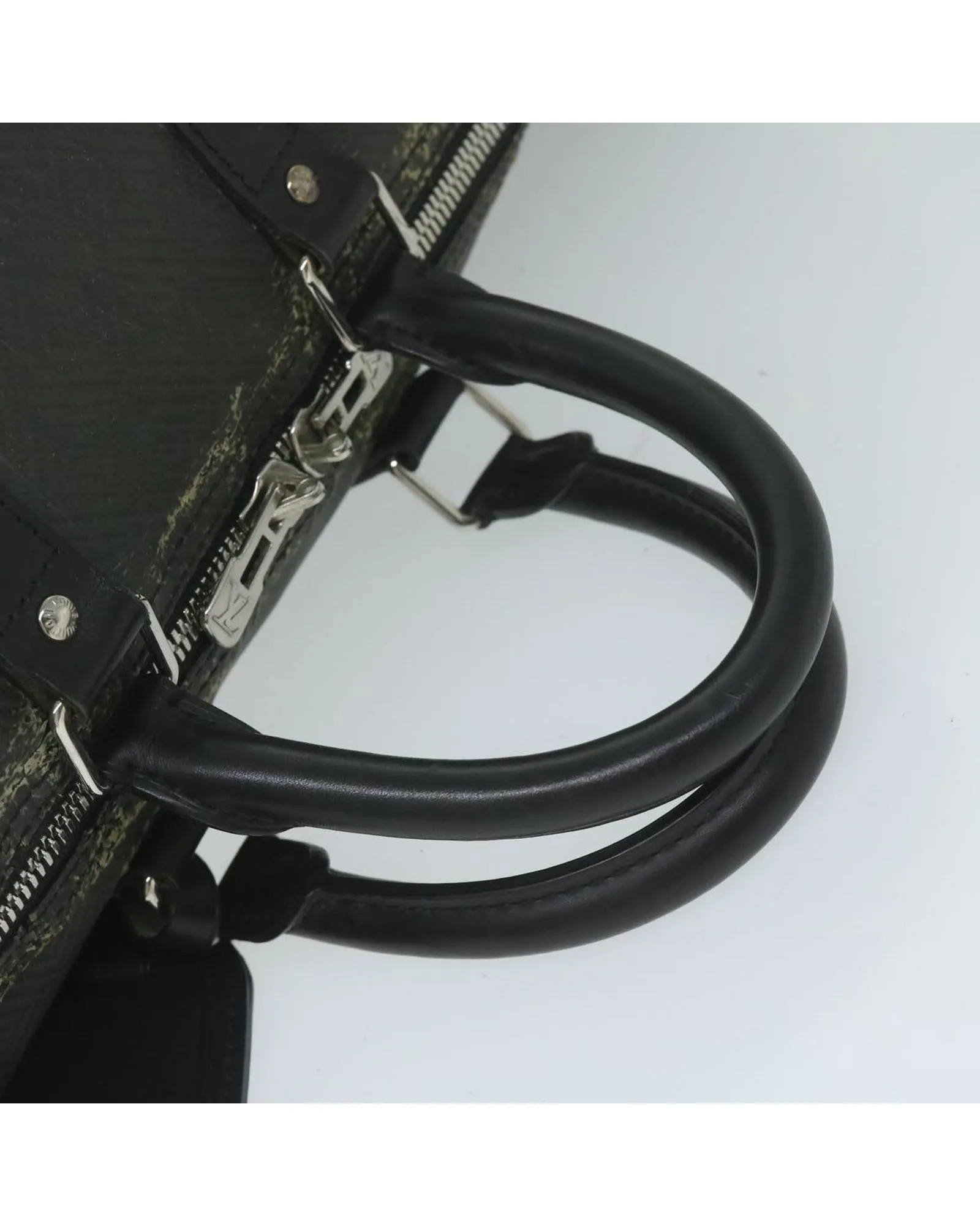 Damier Carbon Keepall 45 Boston Bag in Black Canvas