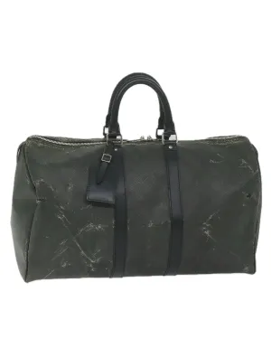 Damier Carbon Keepall 45 Boston Bag in Black Canvas