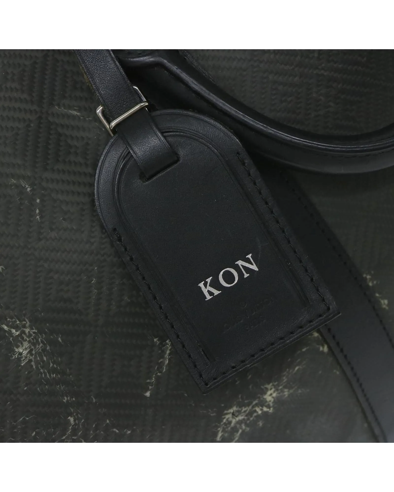 Damier Carbon Keepall 45 Boston Bag in Black Canvas