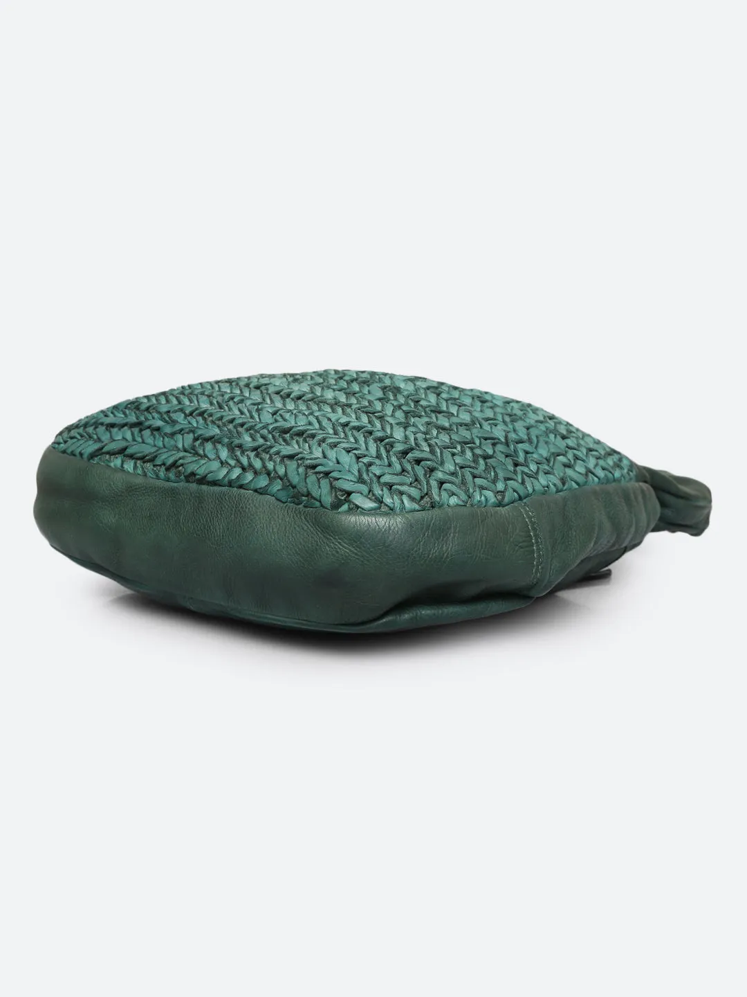 Genuine Olive Leather Hand Weaving Leather Bag