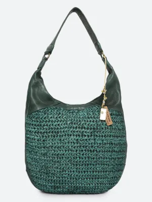 Genuine Olive Leather Hand Weaving Leather Bag