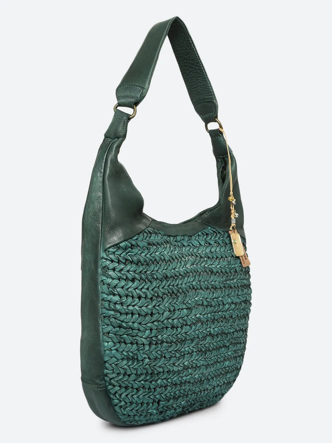 Genuine Olive Leather Hand Weaving Leather Bag