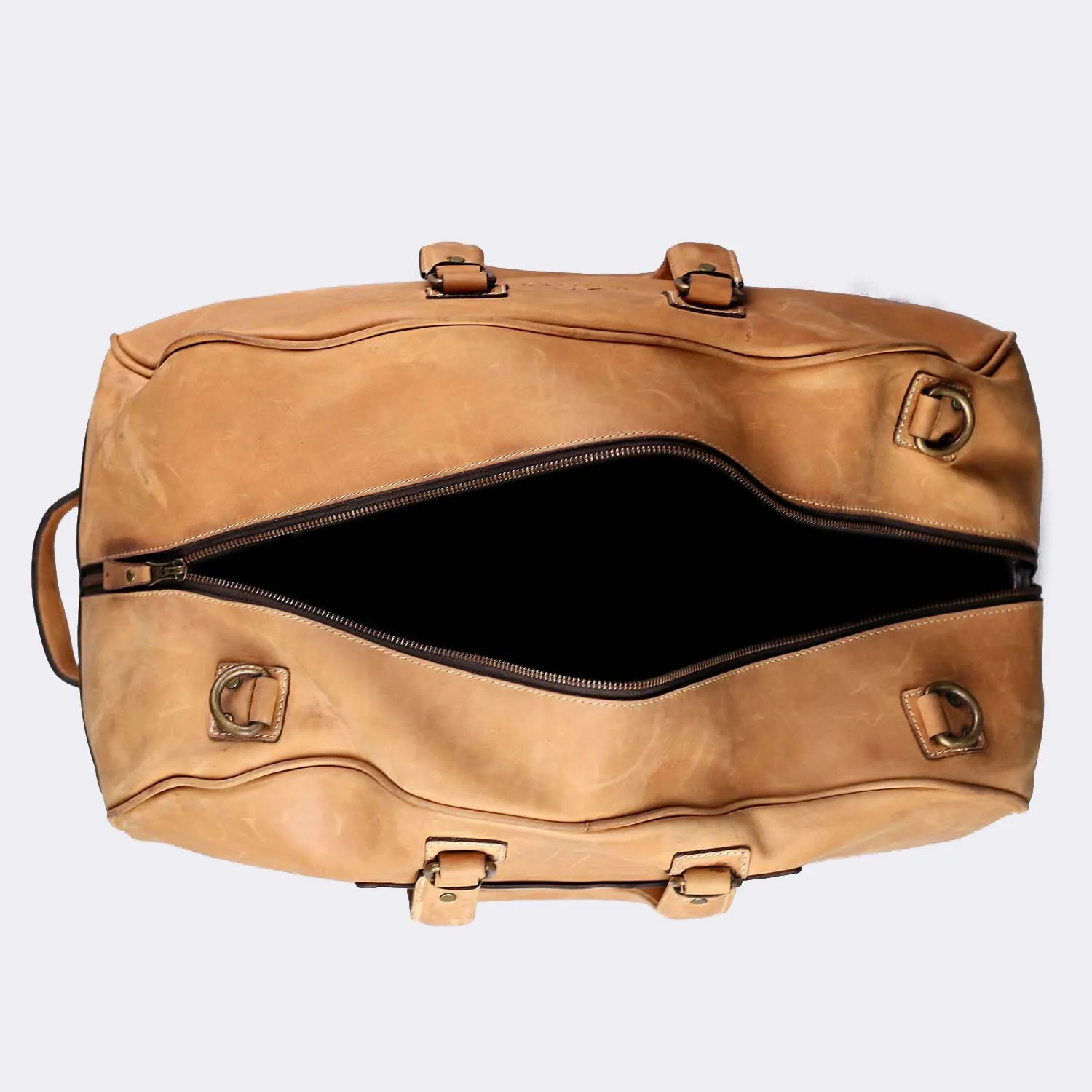 Hunza Tan Leather Duffel Bag
