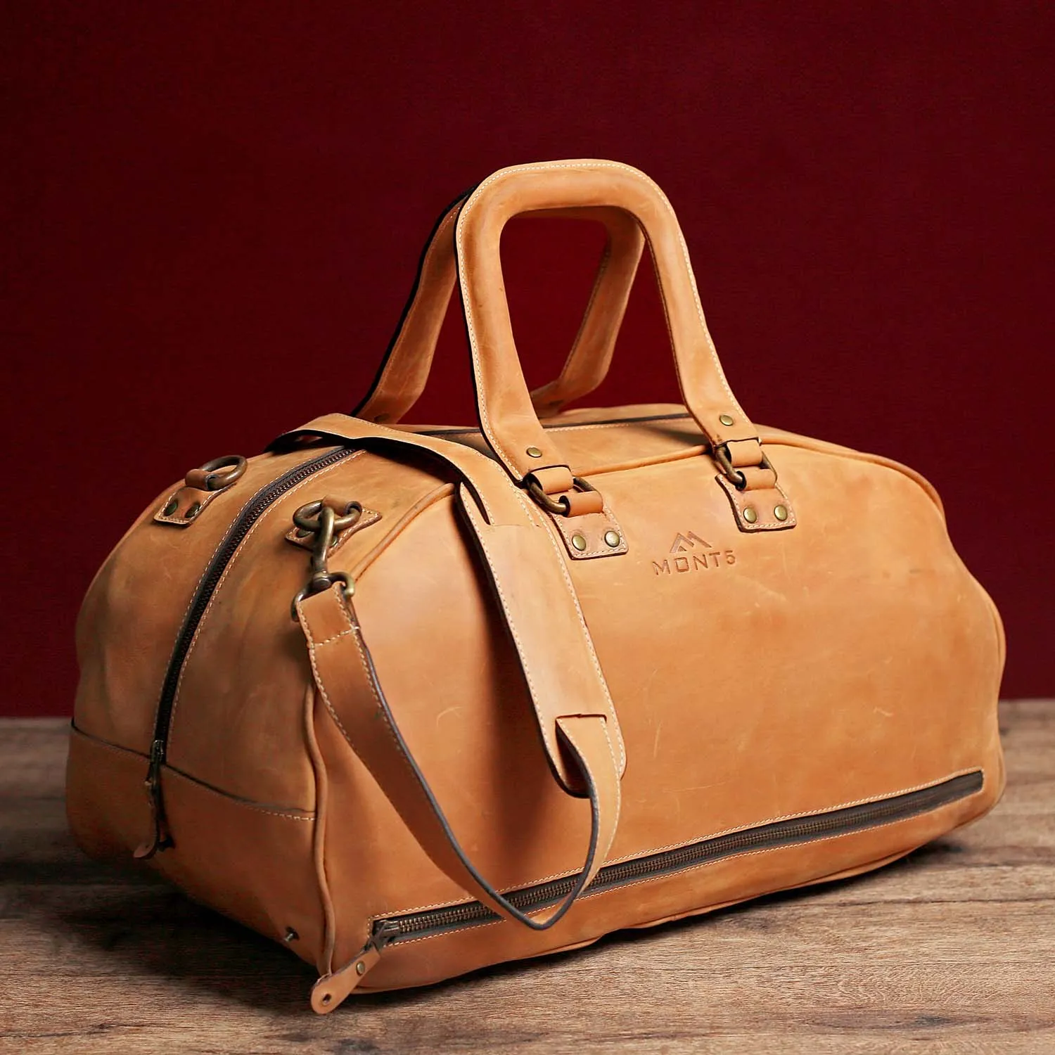 Hunza Tan Leather Duffel Bag