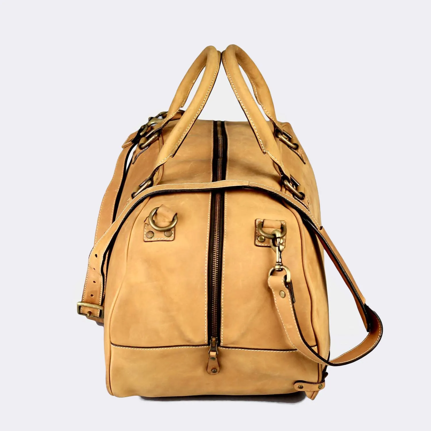 Hunza Tan Leather Duffel Bag