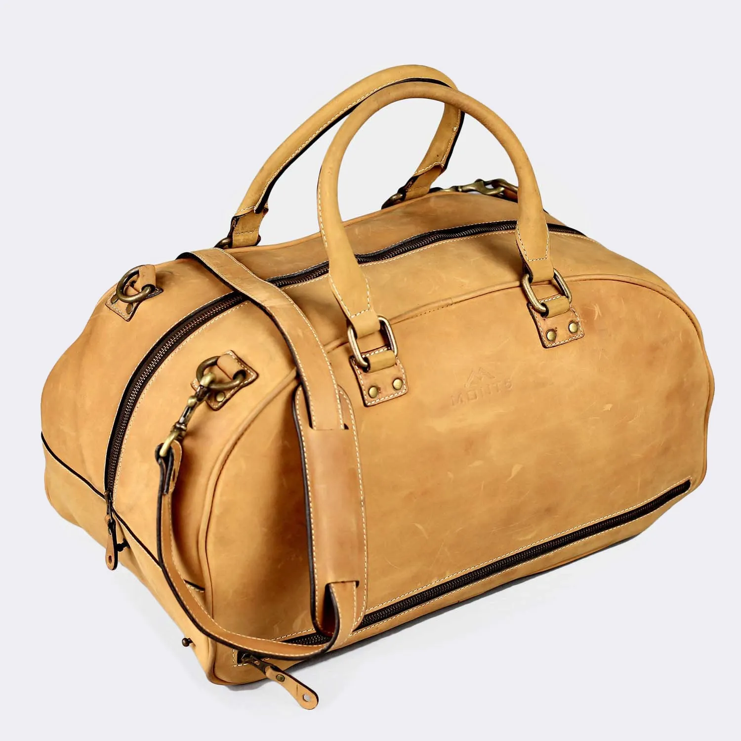Hunza Tan Leather Duffel Bag