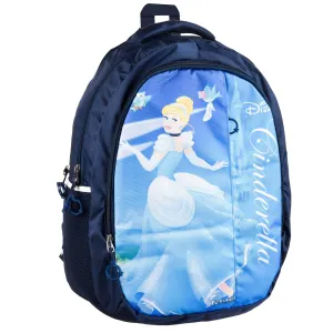 Kuber Industries Disney Cinderella School Bags | Kids School Bags | Collage Bookbag | Travel Backpack | School Bag for Girls & Boys | School Bag with 5 Compartments | Include Bag Cover | Blue