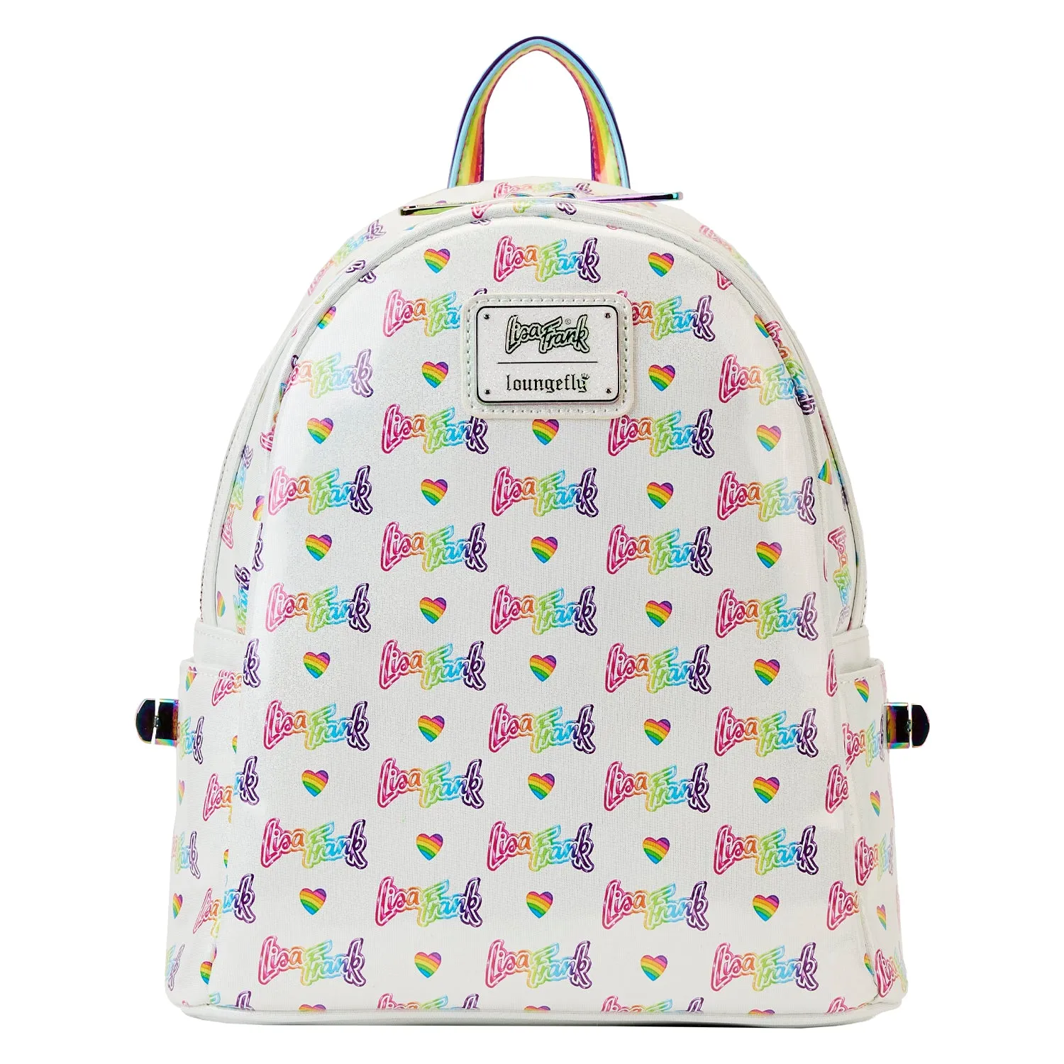 LF Lisa Frank Logo Heart Detachable Rainbow Bag Mini Backpack