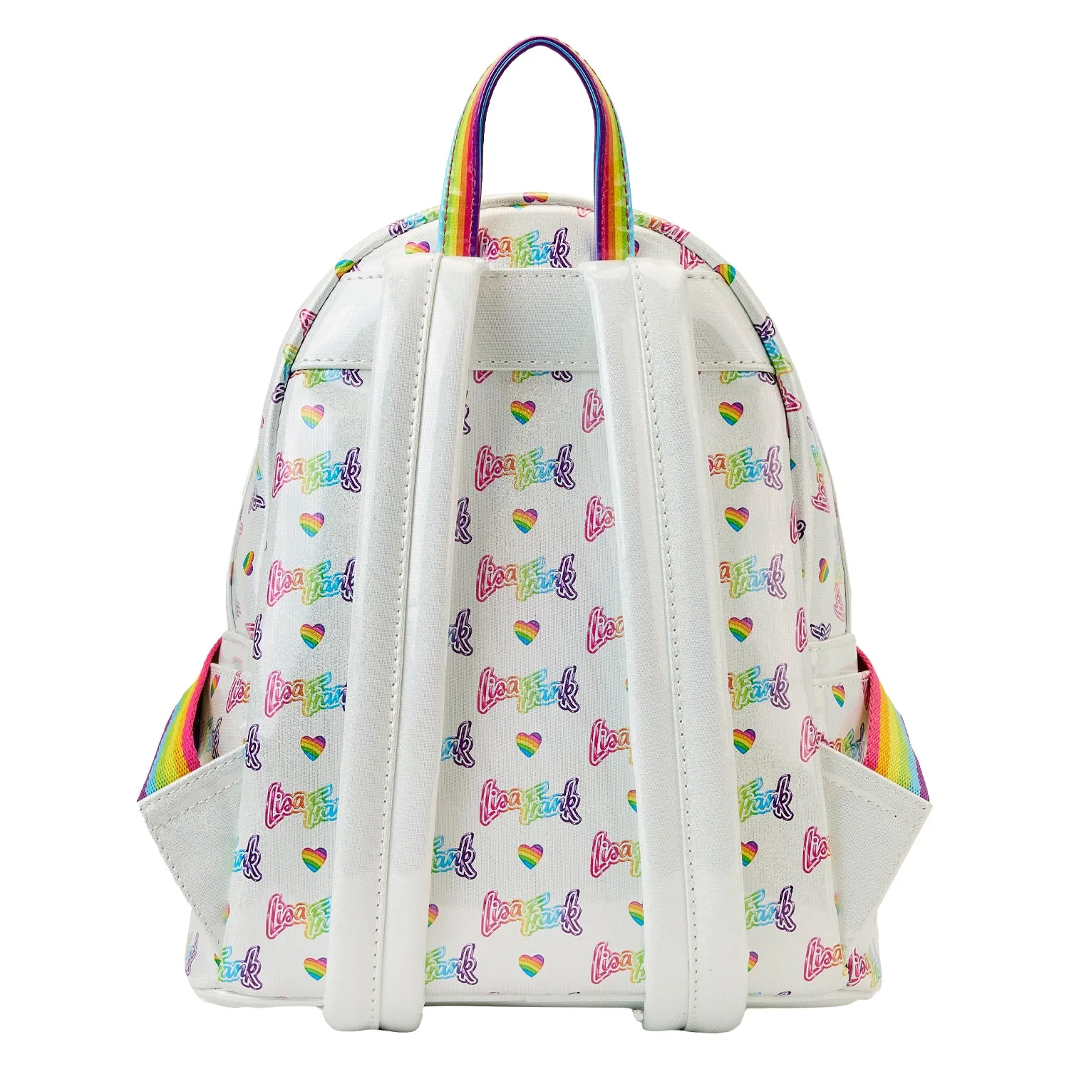 LF Lisa Frank Logo Heart Detachable Rainbow Bag Mini Backpack