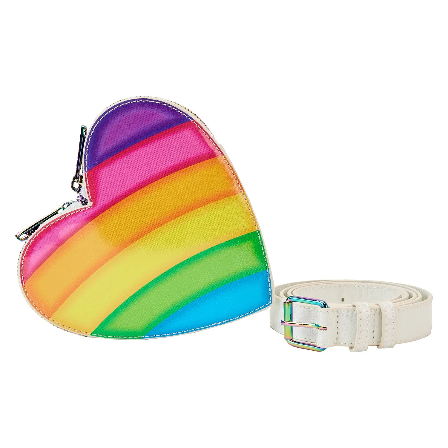 LF Lisa Frank Logo Heart Detachable Rainbow Bag Mini Backpack
