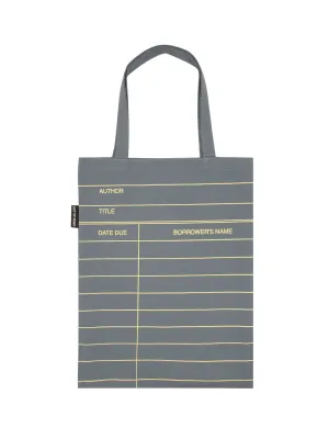 Library Card: Gray tote bag