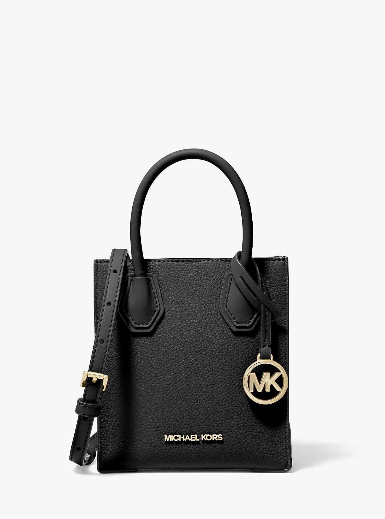 Michael Kors Pebbled Leather Mercer Extra Small Shoulder Bag, Black