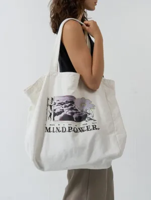 Mind Power Oversized Tote - Heritage White