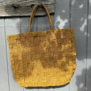 Mustard woven xl tote