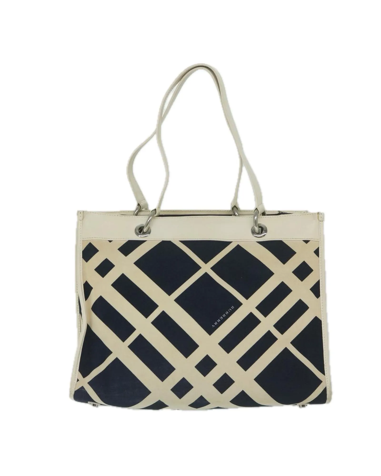 Navy and White Canvas Tote Bag