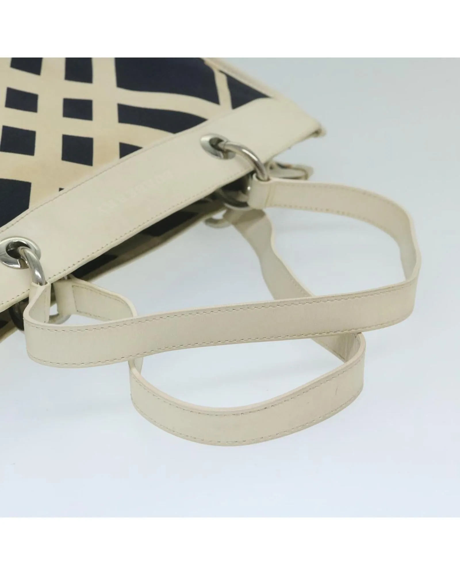 Navy and White Canvas Tote Bag