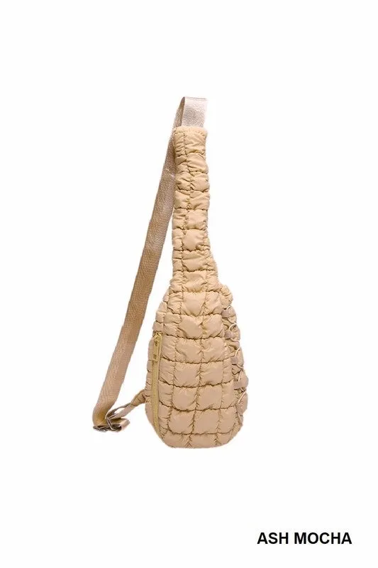 Quilted Puffy Crossbody Sling Bag
