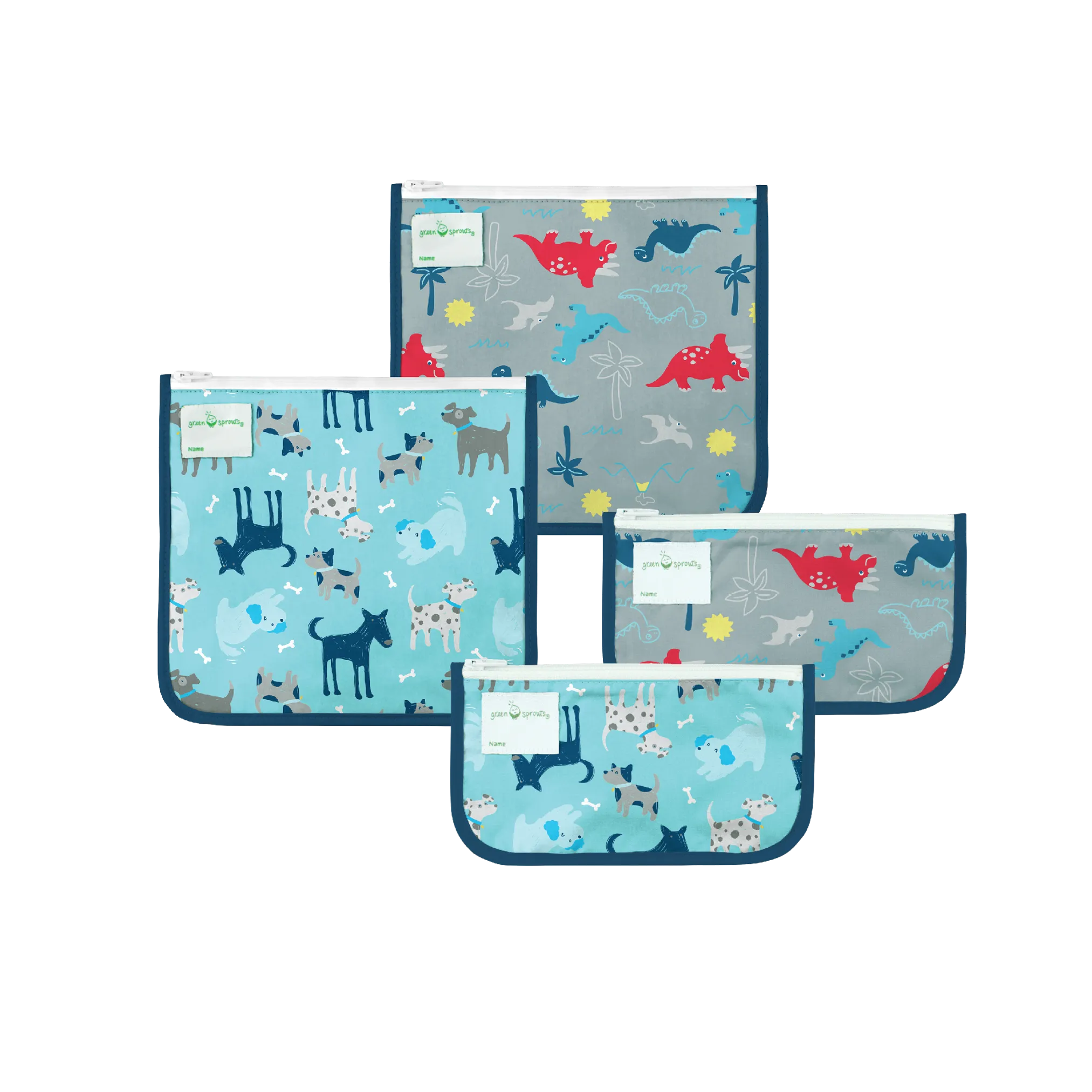 Reusable Insulated Sandwich Bags & Reusable Snack Bags (4 pack)