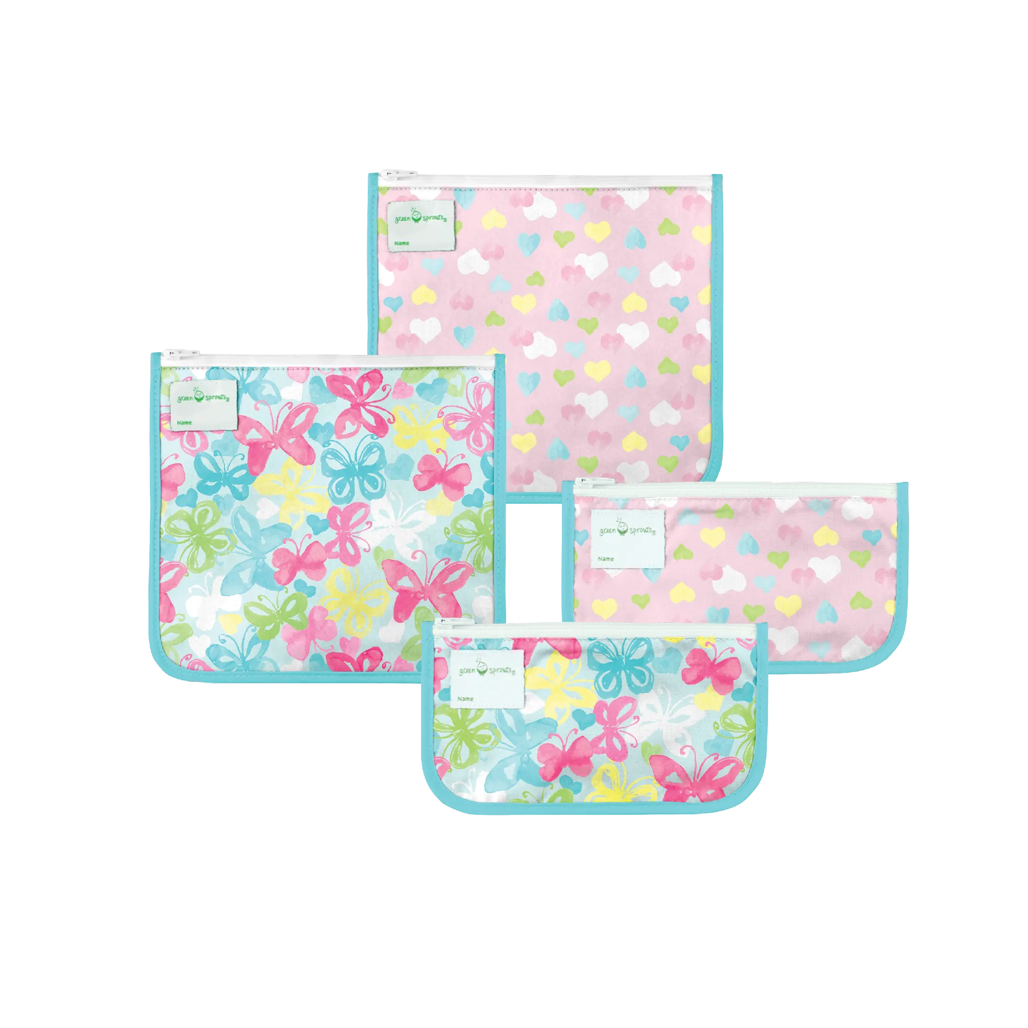 Reusable Insulated Sandwich Bags & Reusable Snack Bags (4 pack)