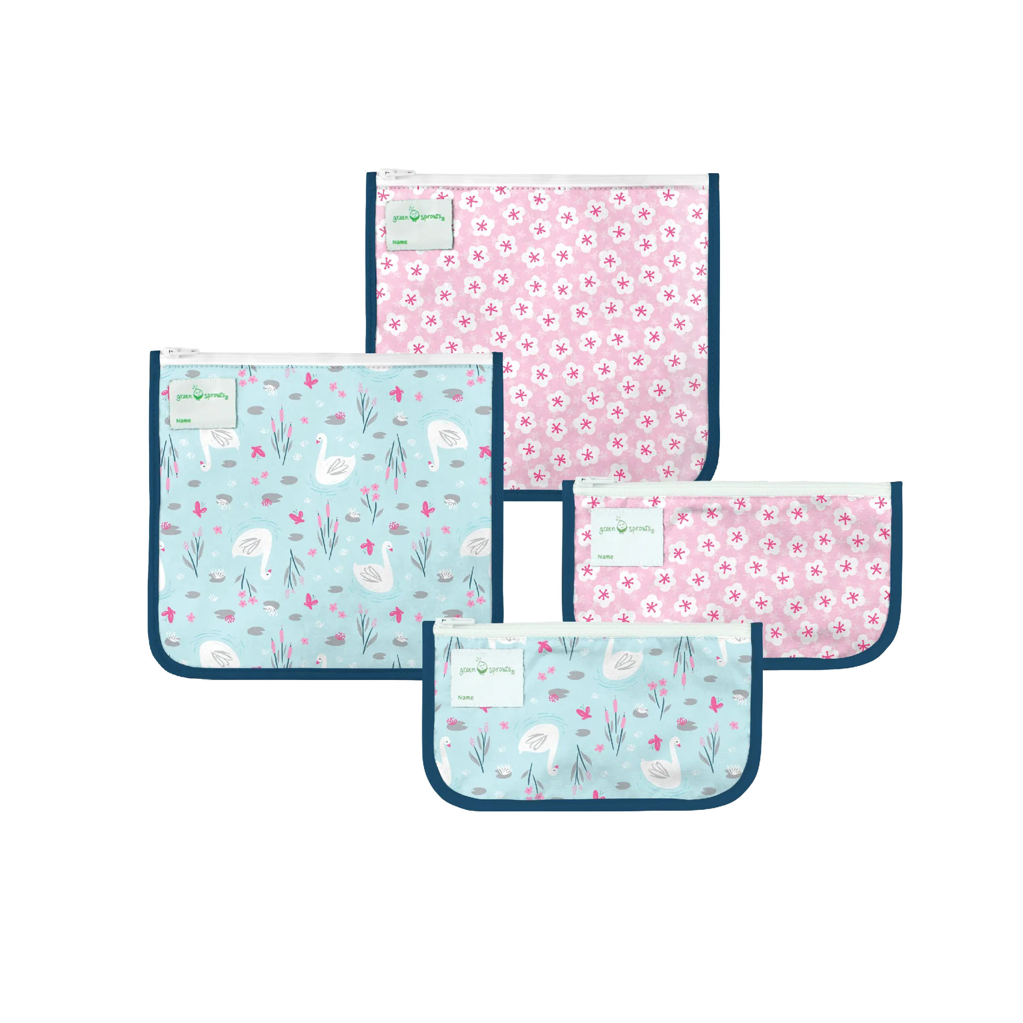 Reusable Insulated Sandwich Bags & Reusable Snack Bags (4 pack)