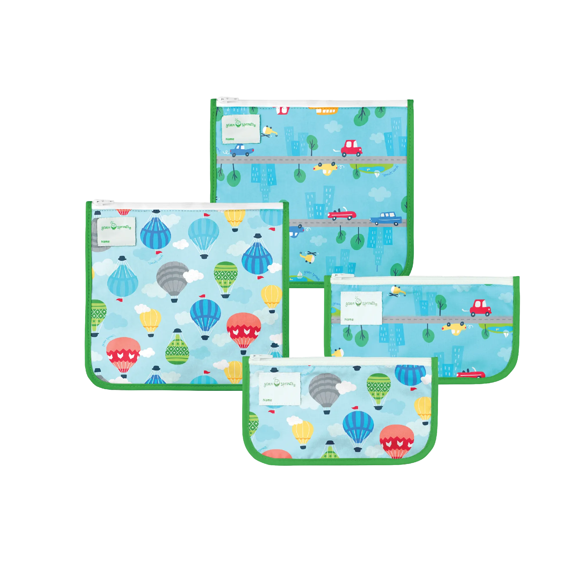 Reusable Insulated Sandwich Bags & Reusable Snack Bags (4 pack)