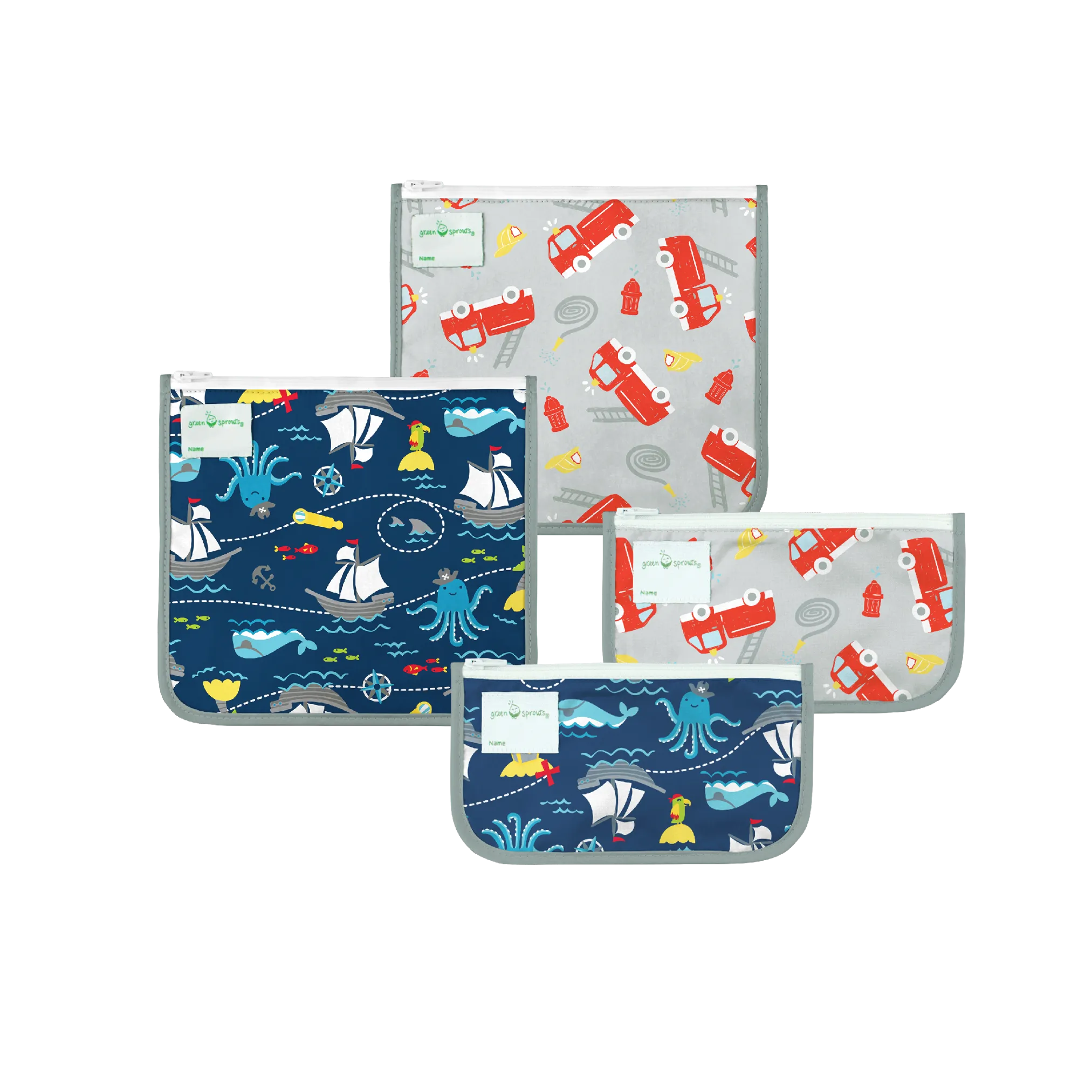 Reusable Insulated Sandwich Bags & Reusable Snack Bags (4 pack)