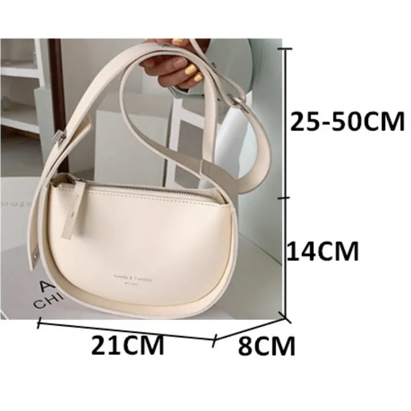 Smooth Vegan Leather Adjustable Wide Strap Cross-body Shoulder Bags