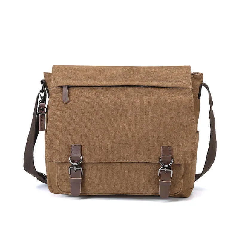 Stylish Canvas Shoulder and Crossbody Messenger Bag | Fits 15" Laptop