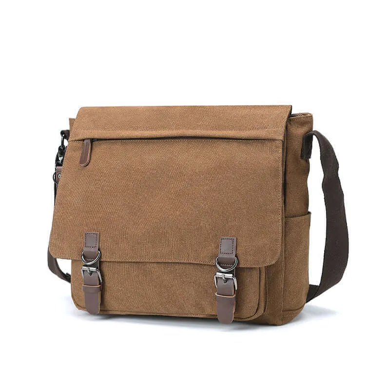 Stylish Canvas Shoulder and Crossbody Messenger Bag | Fits 15" Laptop