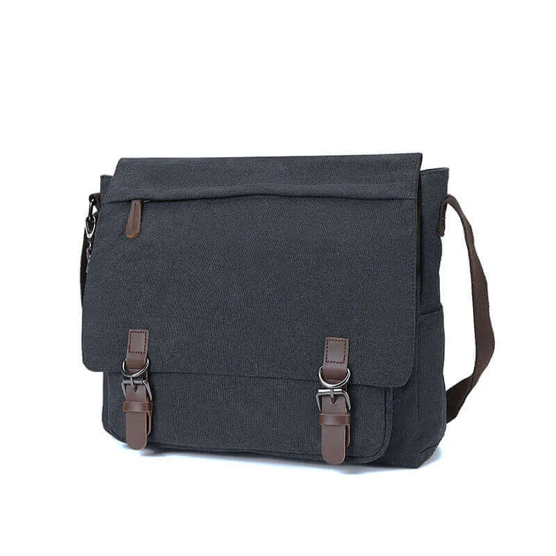 Stylish Canvas Shoulder and Crossbody Messenger Bag | Fits 15" Laptop