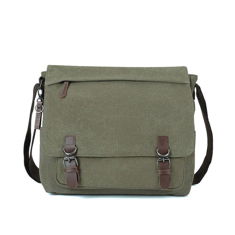 Stylish Canvas Shoulder and Crossbody Messenger Bag | Fits 15" Laptop